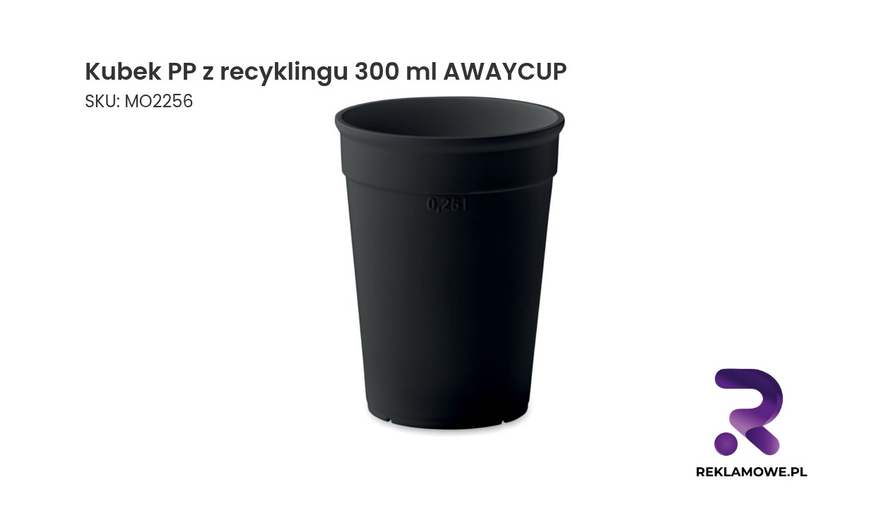 Kubek wykonany z recyklingowanego polipropylenu o pojemności 300 ml marki AWAYCUP