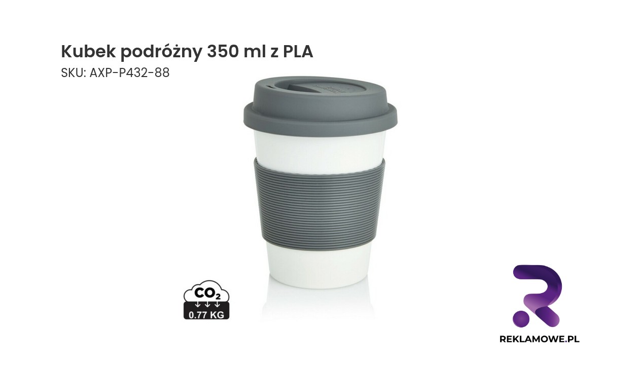 Ekologiczny kubek podróżny o pojemności 350 ml wykonany z PLA