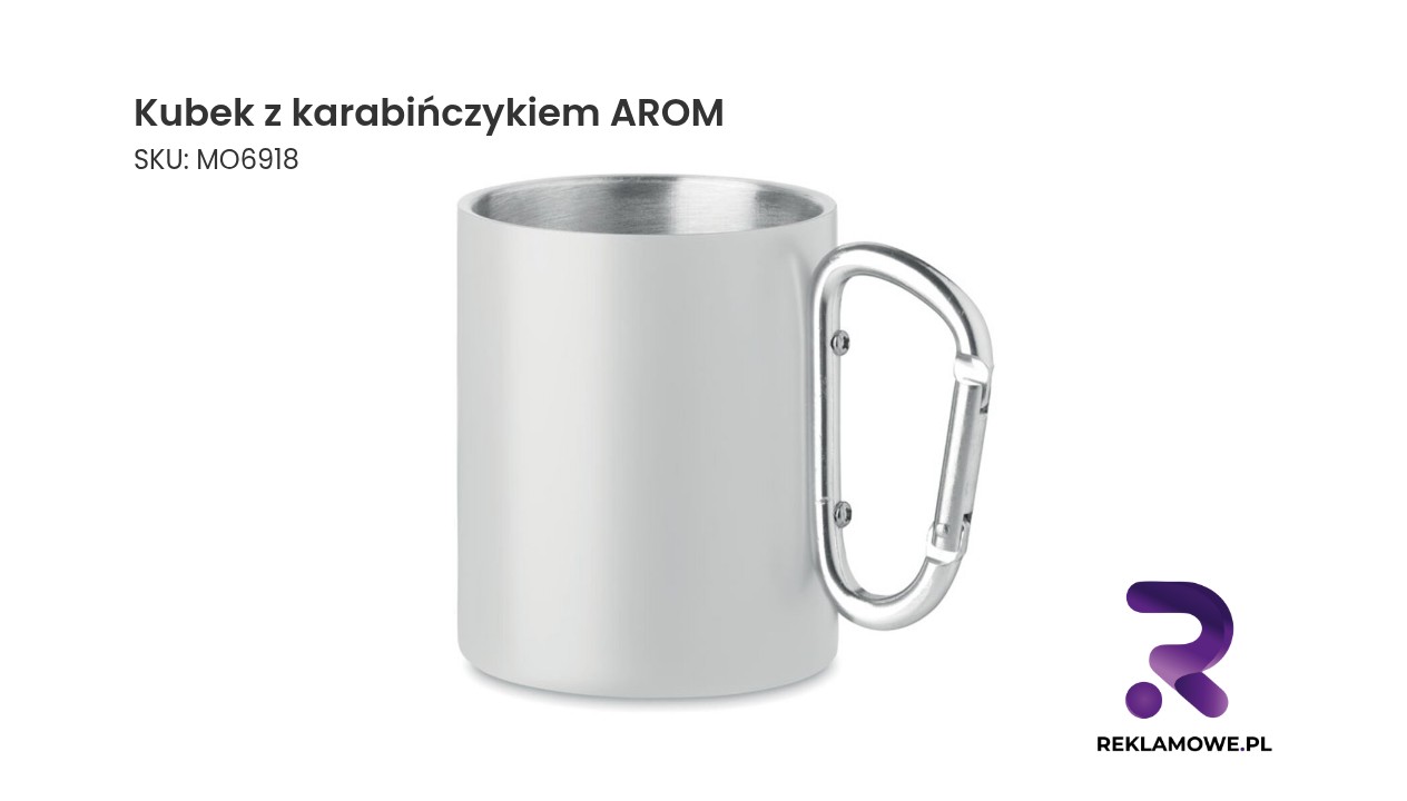 Kubek z karabińczykiem AROM idealny na kamping
