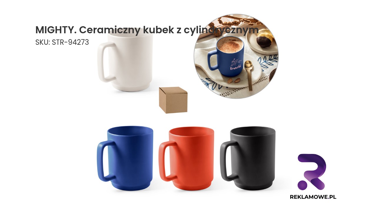 Ceramiczny kubek MIGHTY o cylindrycznym kształcie