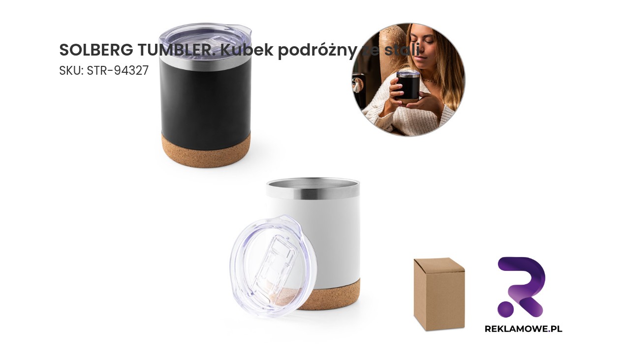 SOLBERG TUMBLER. Kubek podróżny ze stali nierdzewnej 400 ml SOLBERG TUMBLER kubek podróżny ze stali