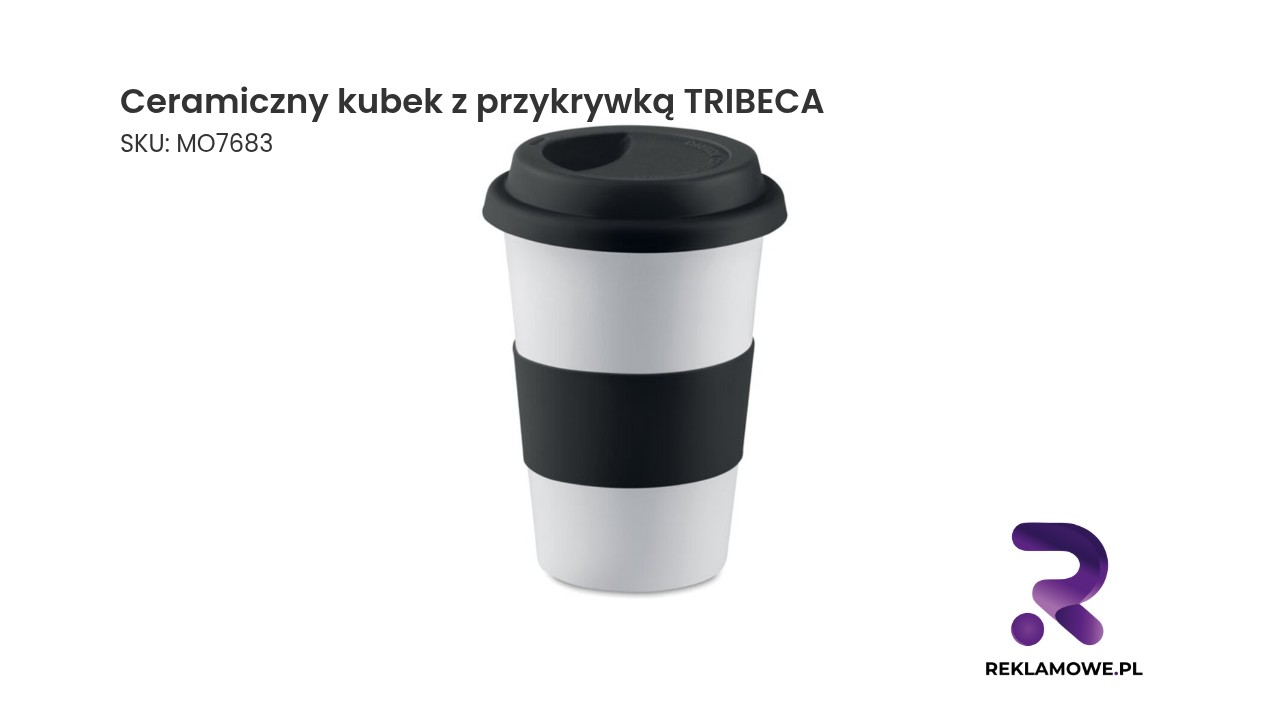 Ceramiczny kubek z przykrywką TRIBECA – stylowy kubek z pokrywką do kawy i herbaty