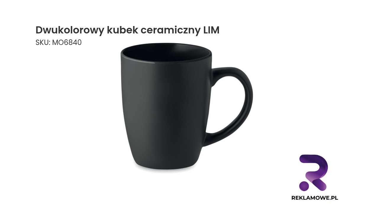 Dwukolorowy kubek ceramiczny LIM – stylowy kubek do kawy i herbaty