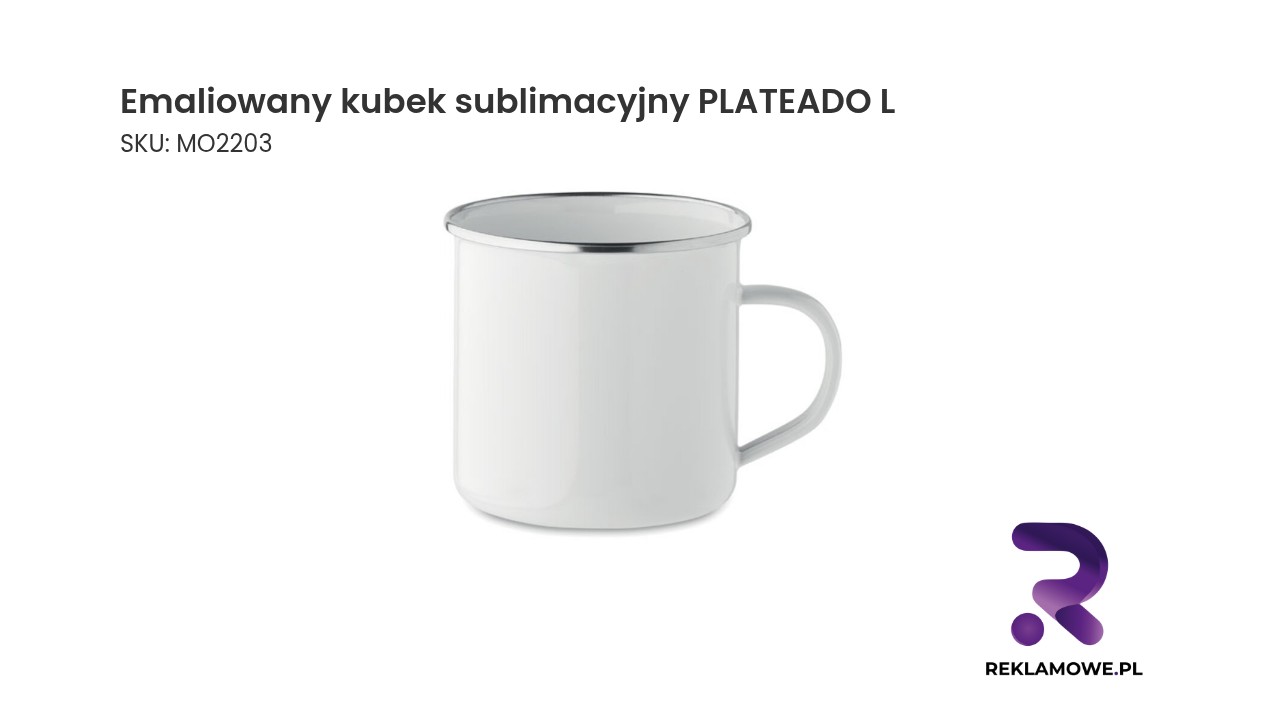 Emaliowany kubek sublimacyjny PLATEADO L – trwały kubek do nadruku