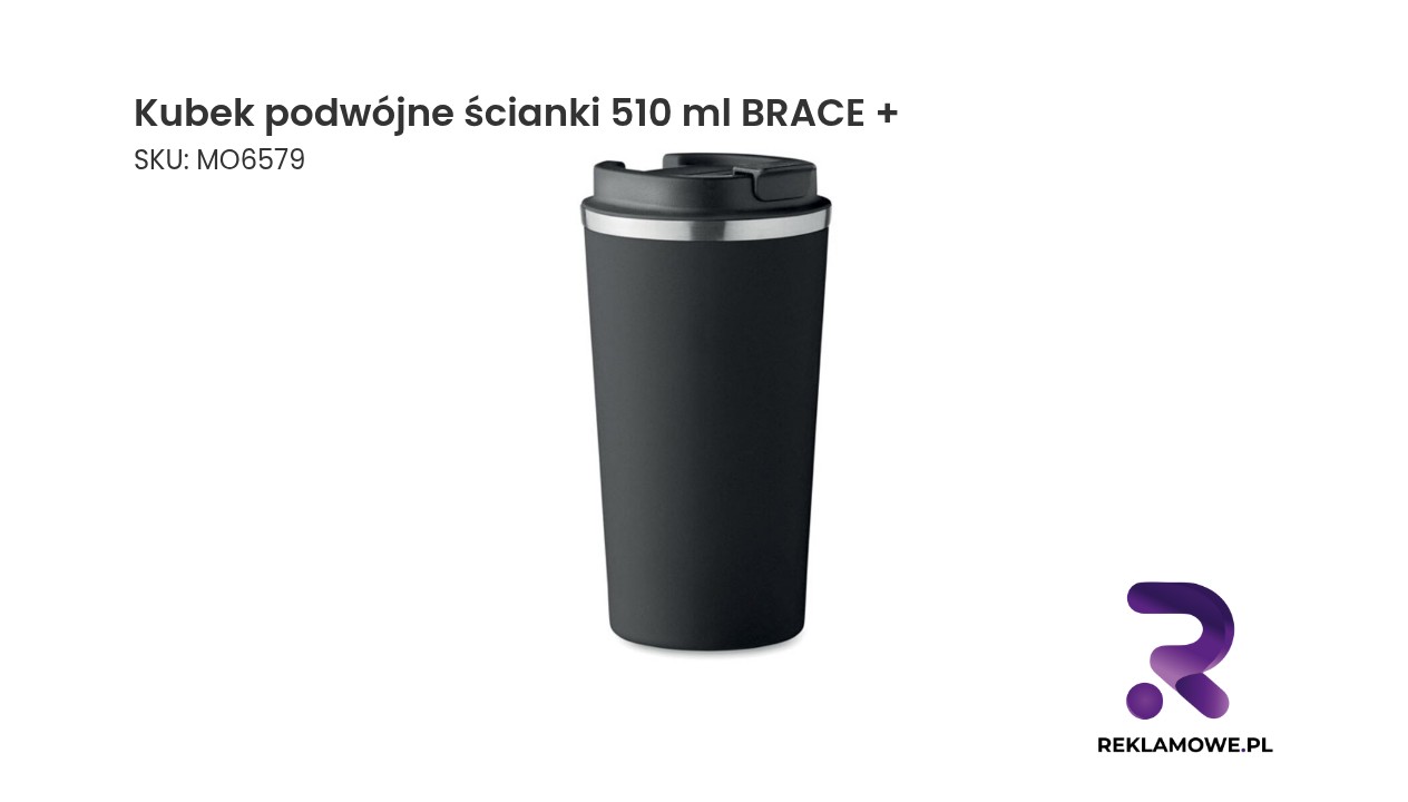 Kubek, podwójne ścianki 510 ml BRACE + Kubek podwójne ścianki 510 ml BRACE+ – nowoczesny kubek termiczny