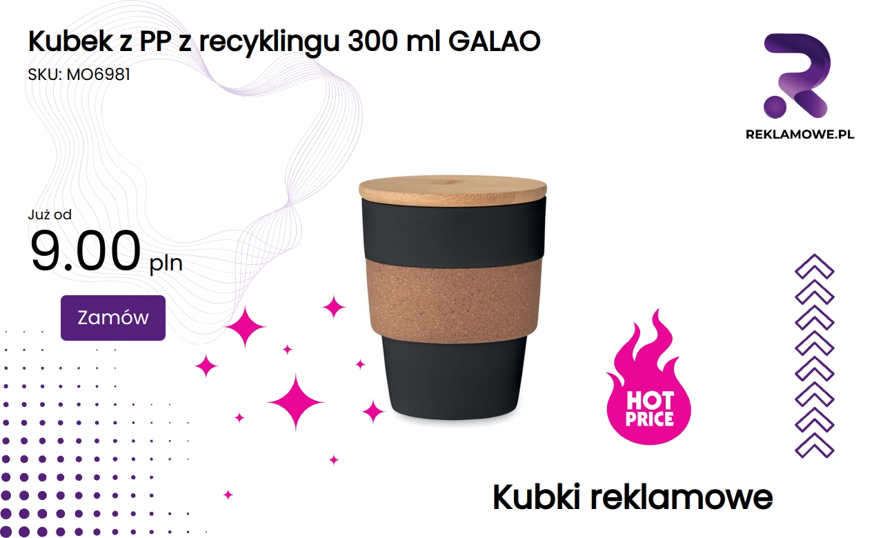 Kubek z recyklingowanego PP 300 ml GALAO