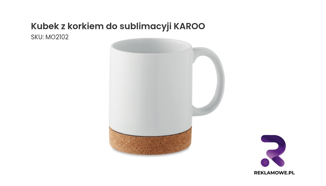 Kubek z korkiem Karoo idealny do sublimacji