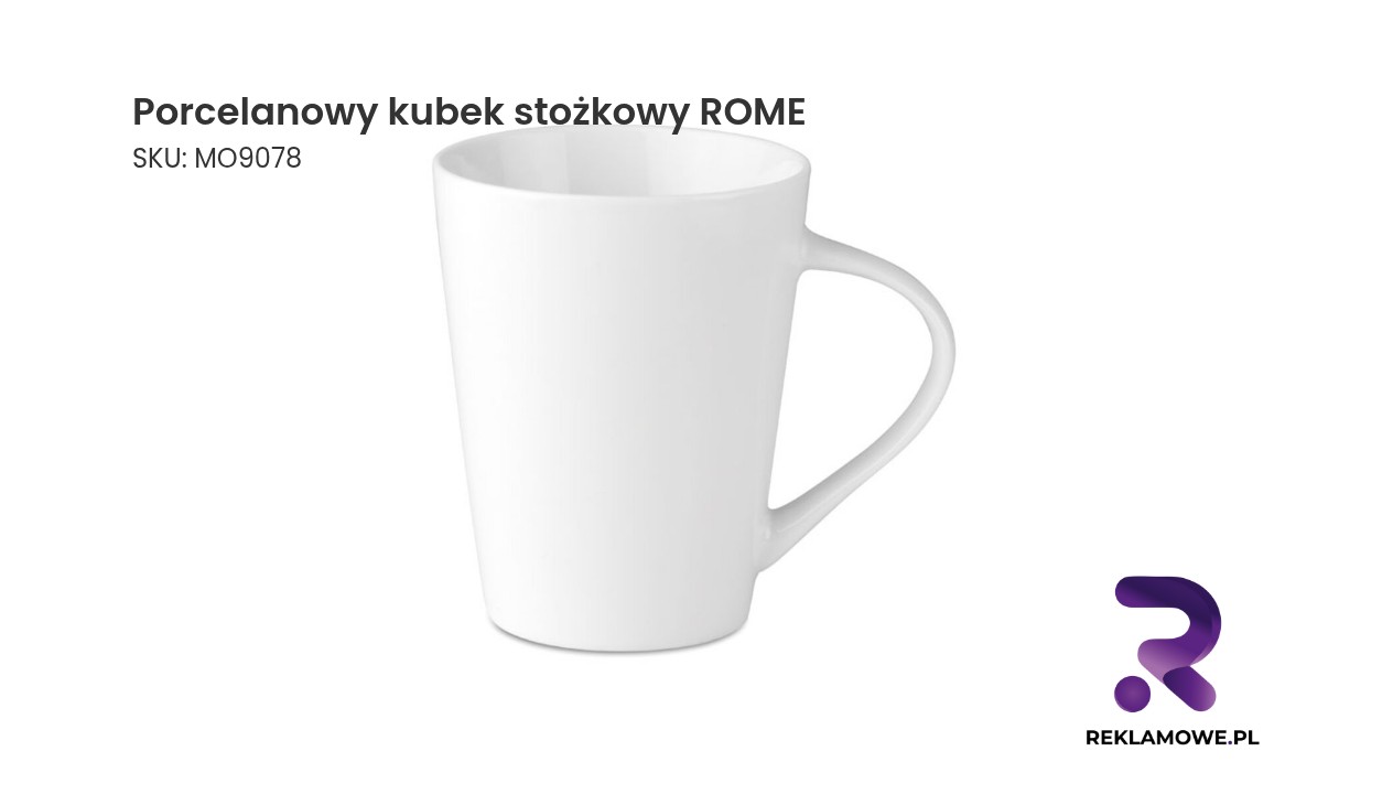 Porcelanowy kubek stożkowy ROME Porcelanowy kubek stożkowy ROME – elegancki kubek do kawy i herbaty