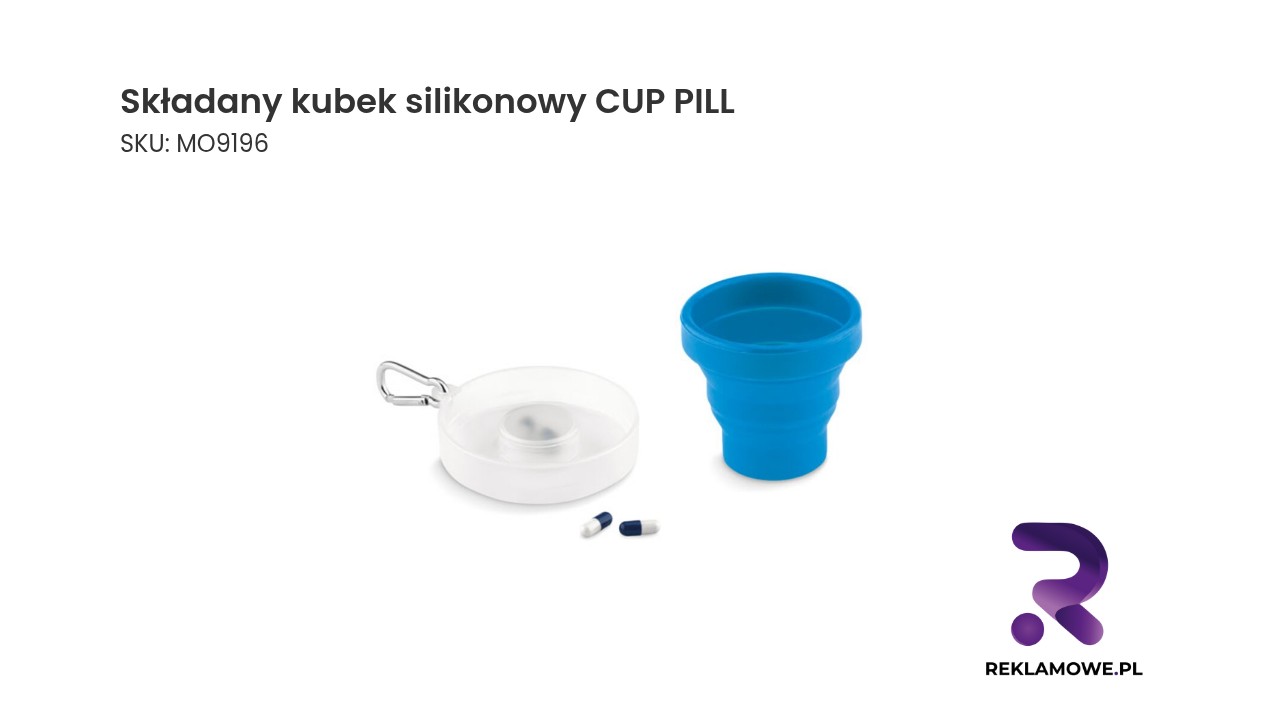 Składany kubek silikonowy CUP PILL – praktyczny, lekki kubek podróżny